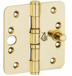 Kogellagerscharnier SKG3 89x89 ronde hoek vlak messing PVD