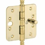 Kogellagerscharnier SKG3 89x89 ronde hoek vaas messing PVD