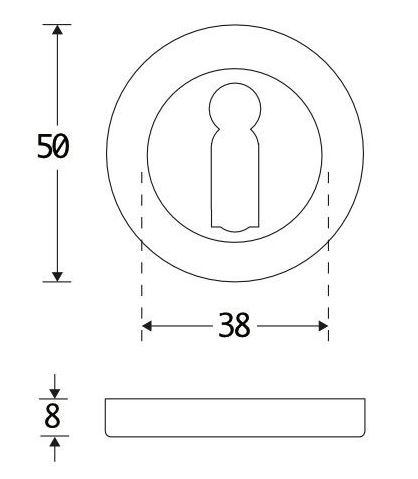 Set van twee sleutelplaatjes Vivo BB messing ongelakt