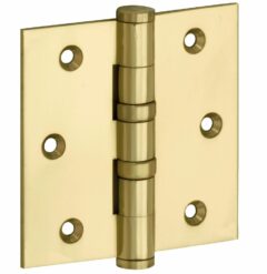 Kogellagerscharnier 89x89 rechte hoek vlak messing gelakt