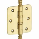 Kogellagerscharnier 89x89 ronde hoek vaas messing gelakt