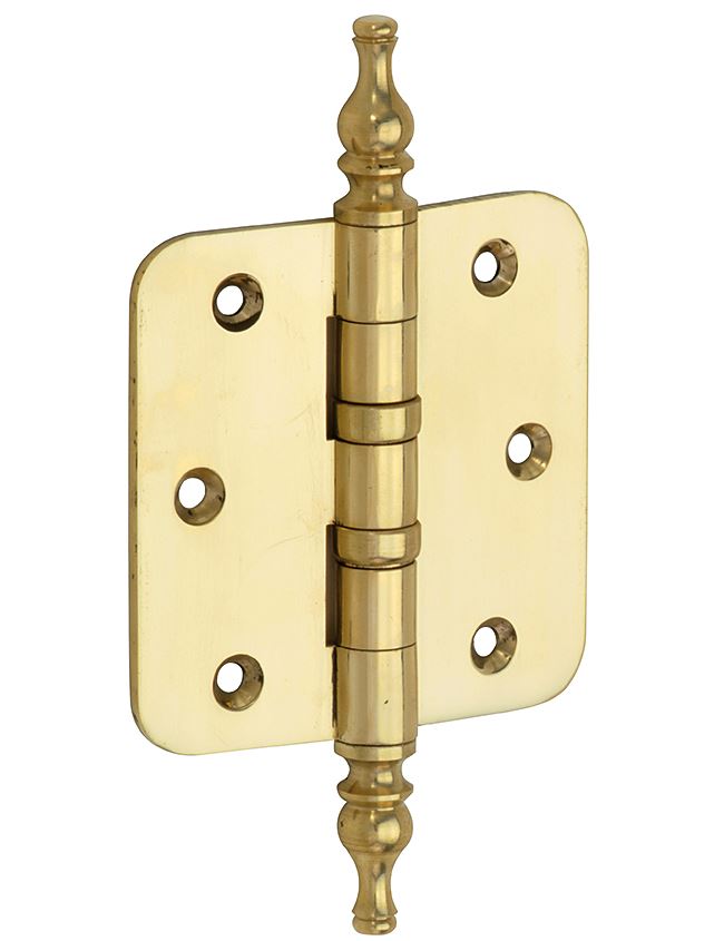 Kogellagerscharnier 76x76 ronde hoek vaas messing gelakt