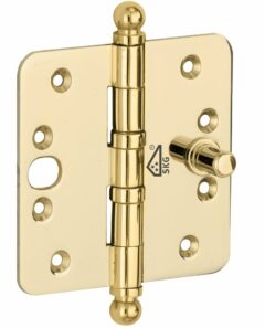 Kogellagerscharnier SKG3 89x89 ronde hoek bol messing ongelakt