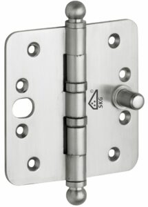 Kogellagerscharnier SKG3 89x89 ronde hoek bol mat nikkel PVD