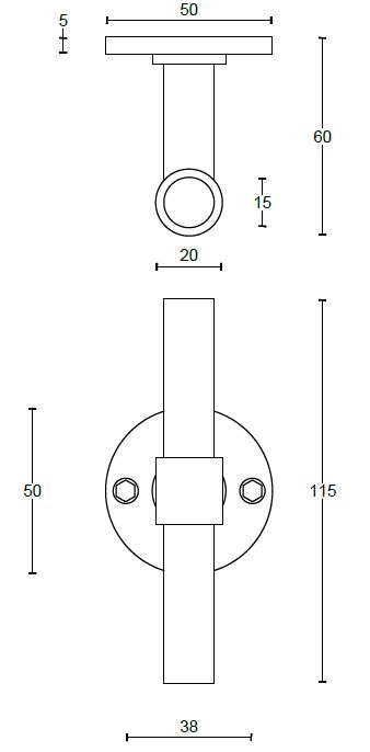 Deurkruk PIET BOON PBTL15XL/50 Combi Mat Wit