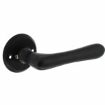 Deurkruk Trento met rozet ø50x5mm zwart