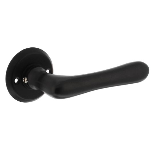 Deurkruk Trento met rozet ø50x5mm zwart