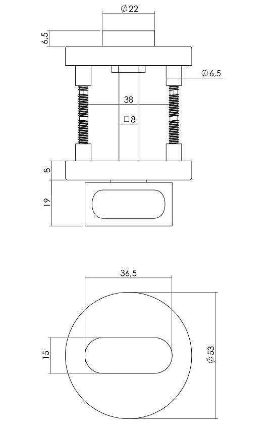 Intersteel deurbeslag set WC-Slot 63/8 mm wit + Deurkruk recht RVS + WC-Sluiting