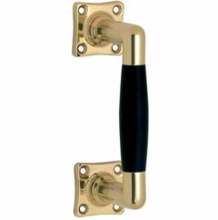 Deurgreep Ton ebben/vierkant messing ongelakt