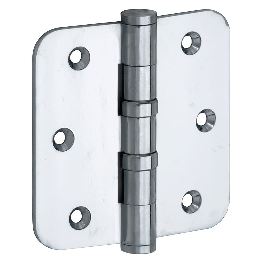 Kogellagerscharnier 76x76 ronde hoek vlak glans chroom