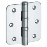 Kogellagerscharnier 89x89 ronde hoek vlak glans chroom