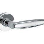 Deurkruk op geveerd rozet Dudok/Vivo glans chroom