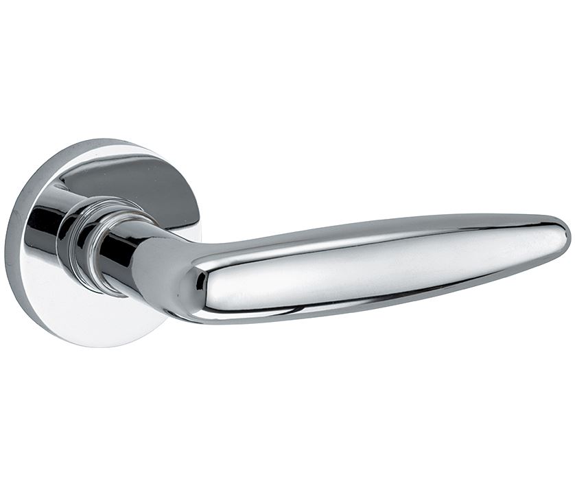 Deurkruk op geveerd rozet Dudok/Vivo glans chroom