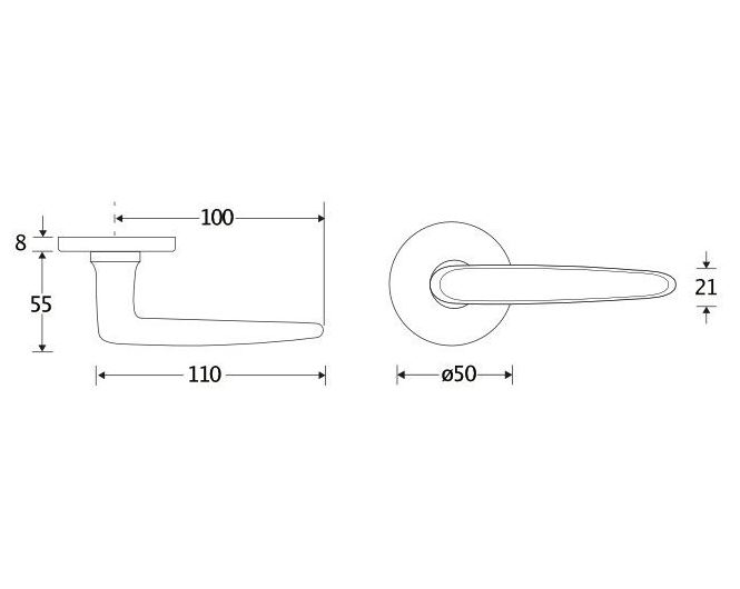 Deurkruk op geveerd rozet Dudok/Vivo mat chroom