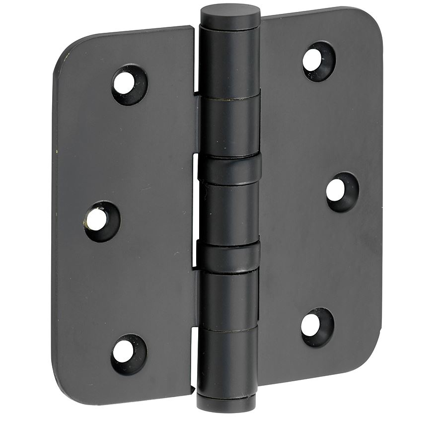 Kogellagerscharnier 76x76 ronde hoek vlak mat zwart