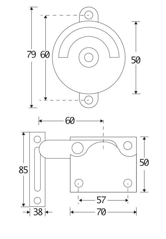 WC-overslag Elegant met bocht mat zwart