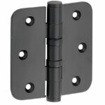 Kogellagerscharnier 76x76 ronde hoek vlak mat zwart