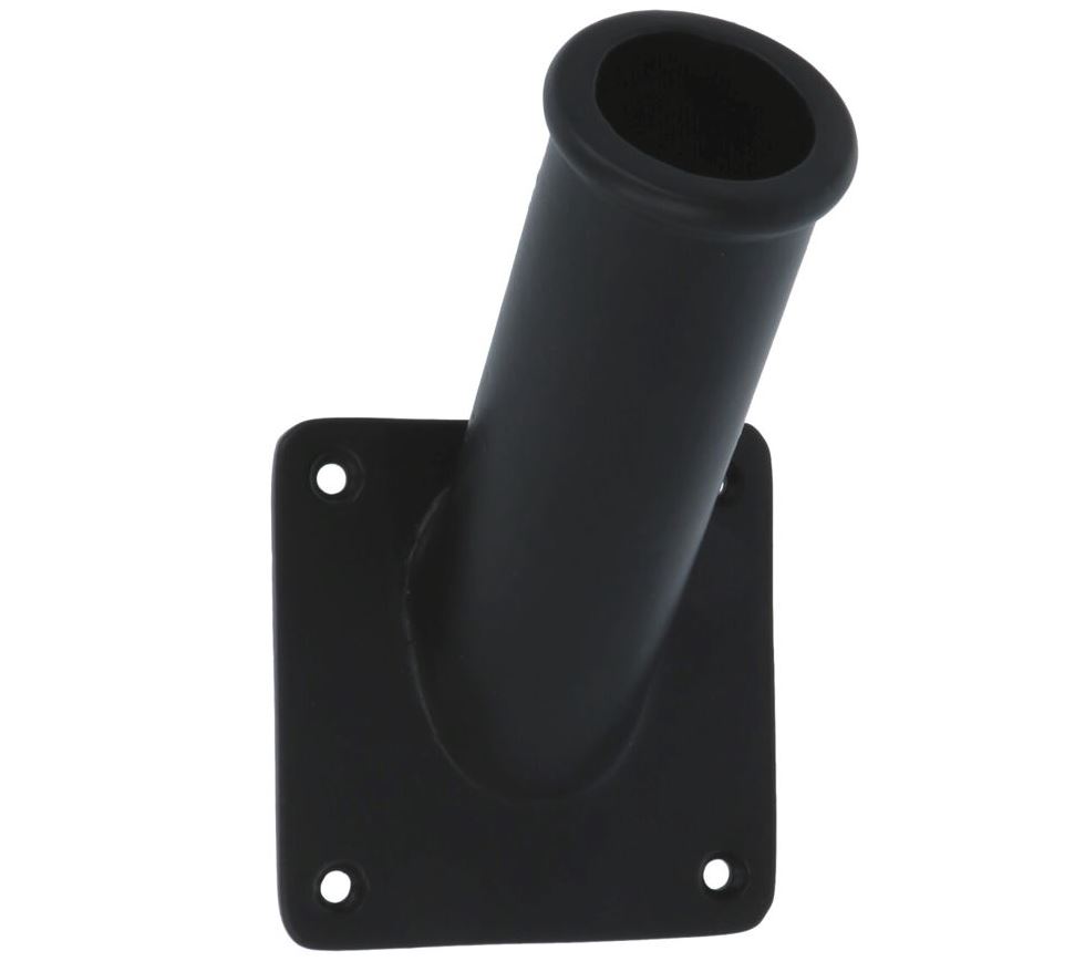 Vlaggenstokhouder met achterplaat Aluminium Zwart