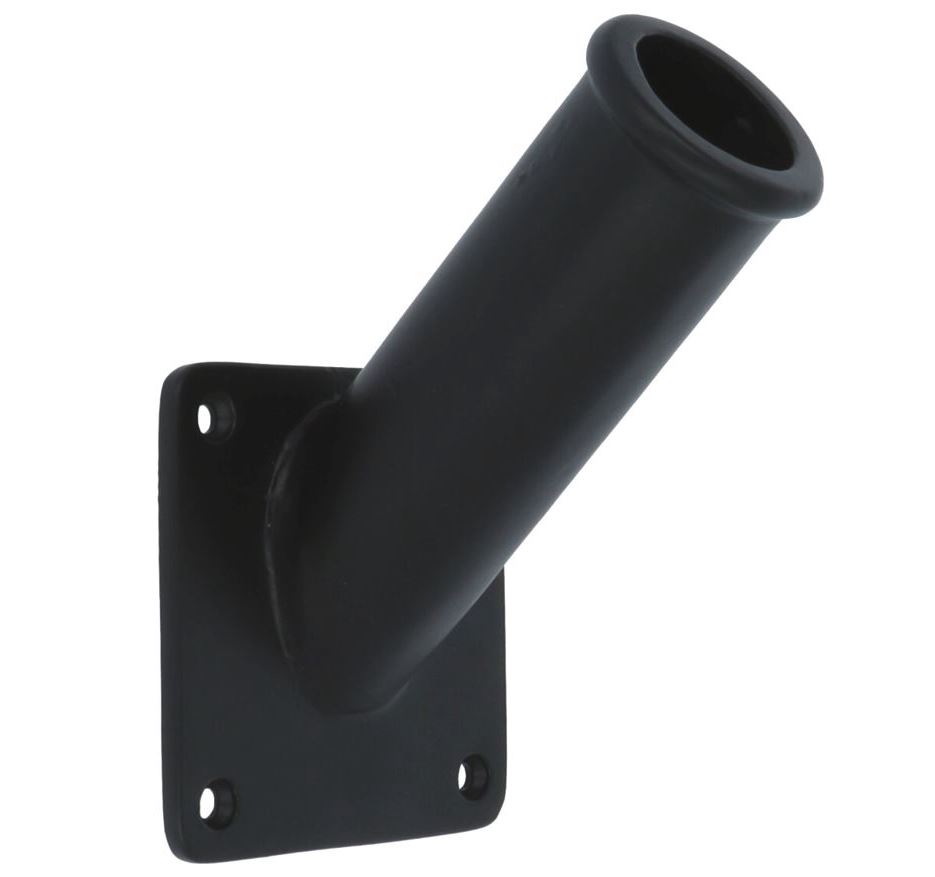 Vlaggenstokhouder met achterplaat Aluminium Zwart