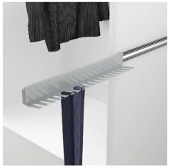 Stropdas- en riemhouder links voor 18 stropdassen/riemen zilvergrijs