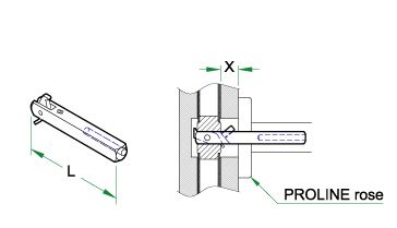 Halve krukstift deurdikte 60-70 mm