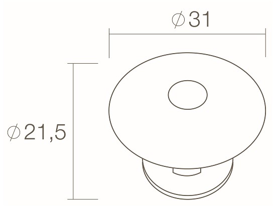 Intersteel knop rond/zon 30 mm gebruineerd - Afbeelding 2