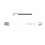 Set schroeven en wisselstift voor PRIO Deurdikte 84-91mm