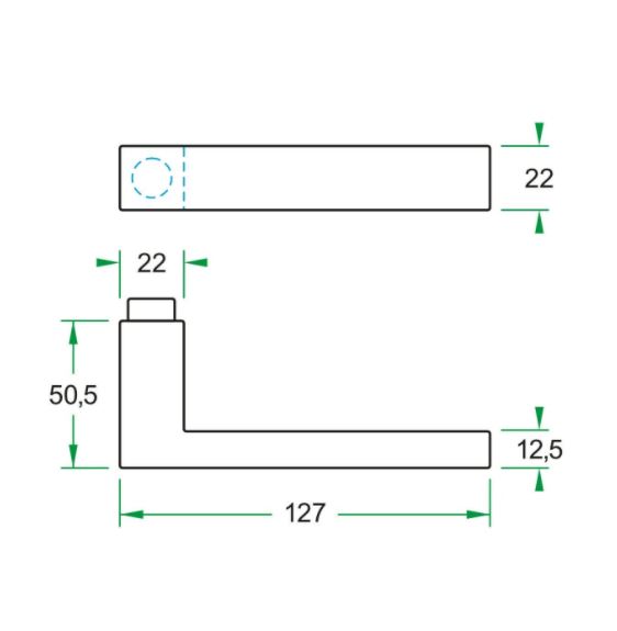 Gatdeel Metro T Rechts Mat RVS