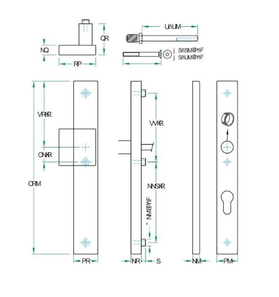 SKG3 knop/kruk schildpaar Blind/PC92 PRIO-SQ RVS