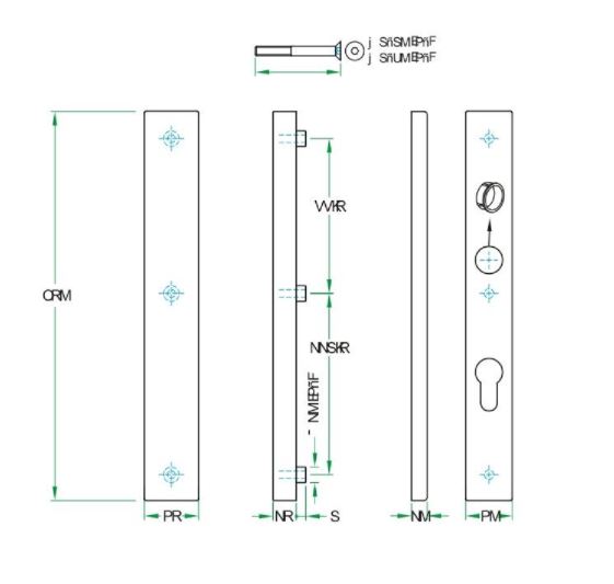 SKG3 kruk/blind schildpaar PC92 PRIO-SQ RVS