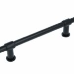 Dubbele T-greep Mat Zwart 128 mm