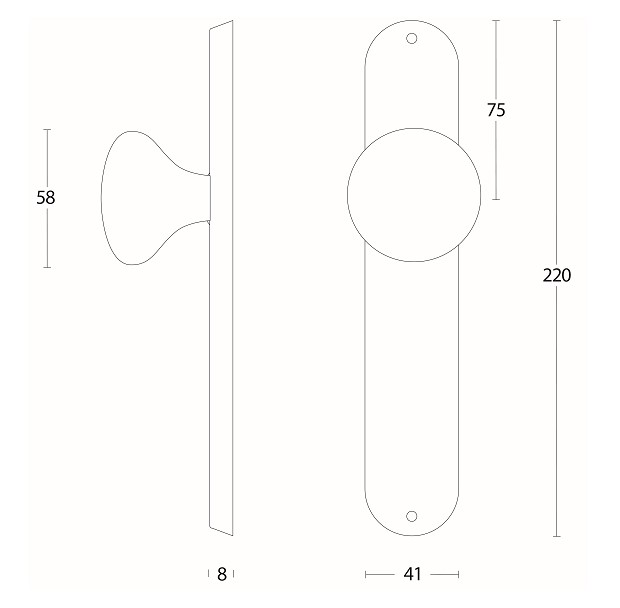 Intersteel knopschild ovaal 220x41 mm blind rvs - Afbeelding 2