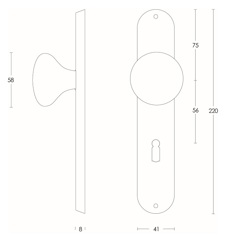 Intersteel knopschild ovaal 220x41 mm SL56 rvs - Afbeelding 2