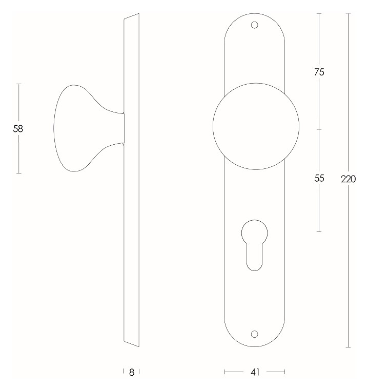 Intersteel knopschild ovaal 220x41 mm PC55 rvs - Afbeelding 2