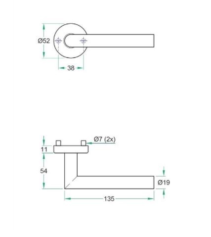 Deurkruk op rozet TIPO zwart