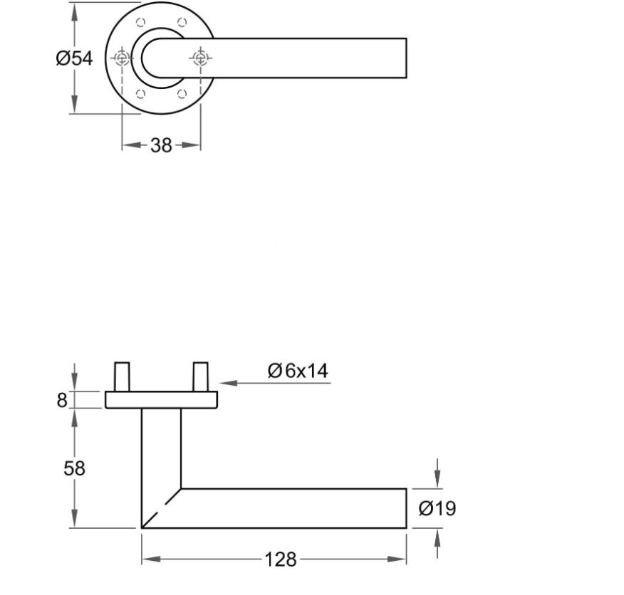 Deurkruk op rozet TAVIRA zwart
