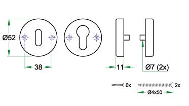 Set van twee PC-Plaatjes WCX rvs mat