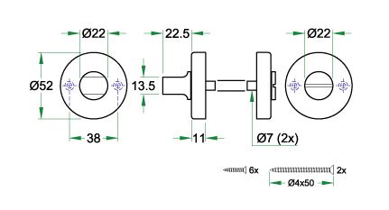 WC-Sluiting WCX 8mm rvs mat