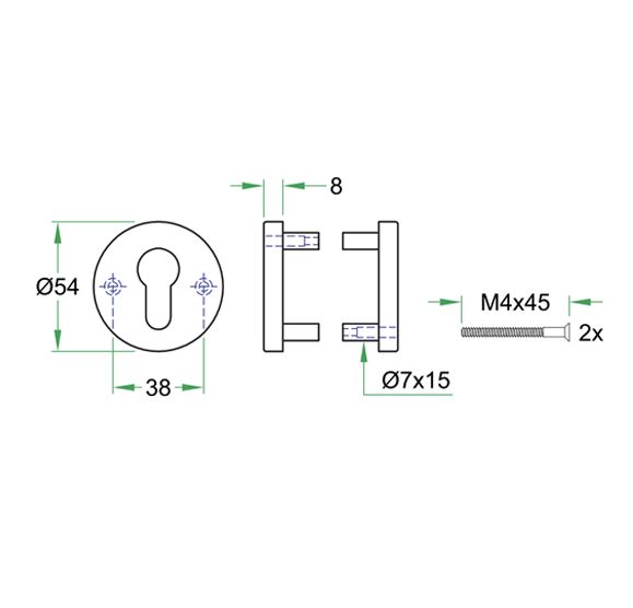 Set van twee PC-Plaatjes Permafix Proline rvs mat