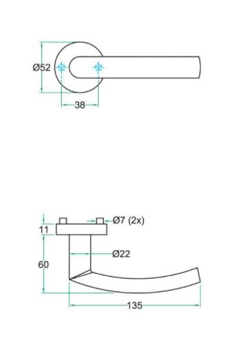 Deurkruk op rozet LANA zwart