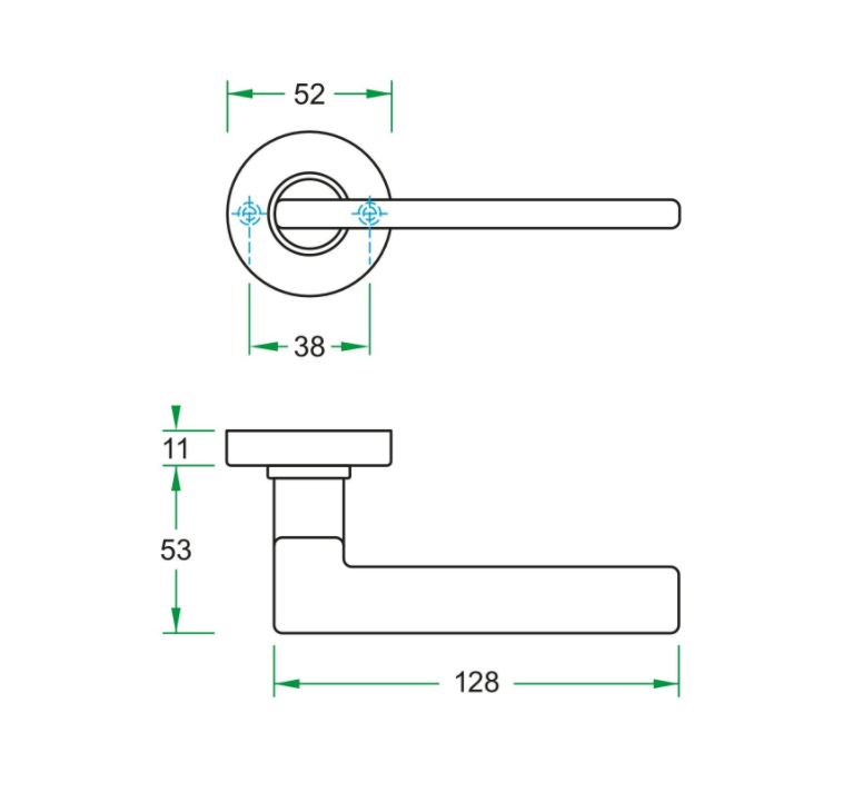 Deurkruk op rozet TIGO zwart