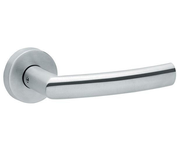 Deurkruk op rozet LANA rvs mat