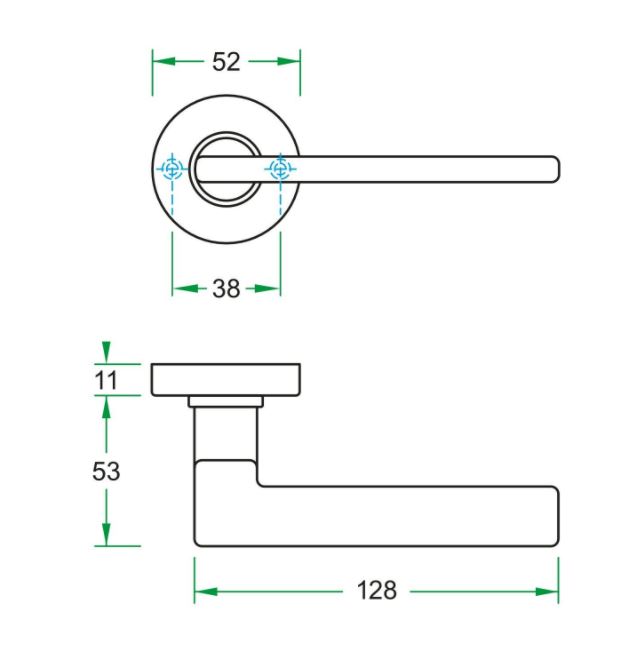 Deurkruk op rozet TIGO rvs mat