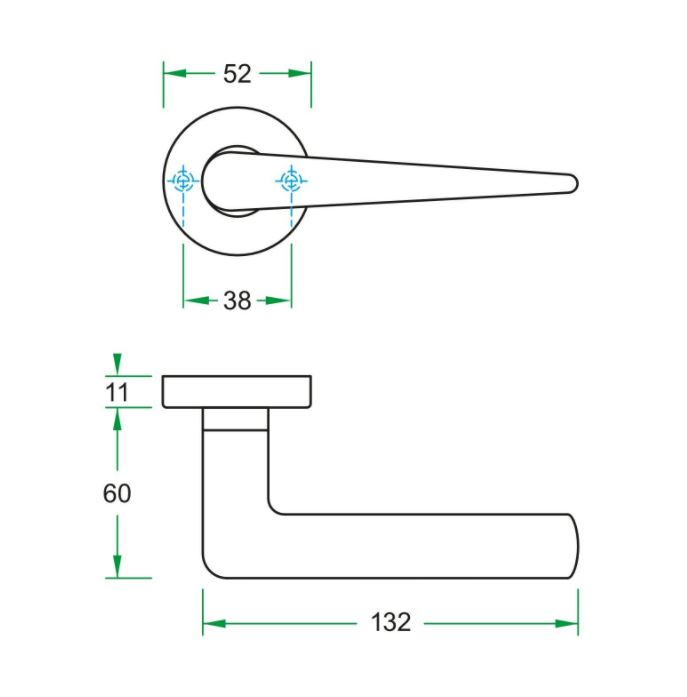 Deurkruk op rozet VIGO rvs mat