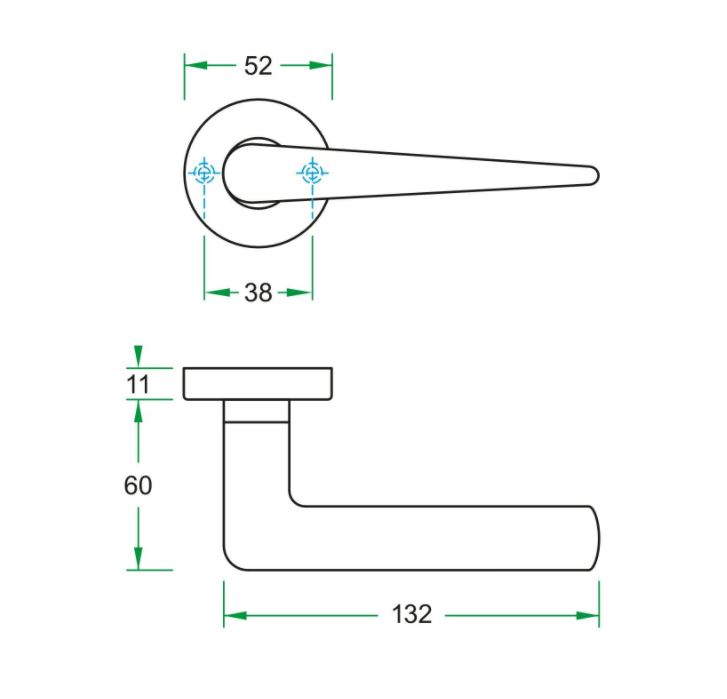 Deurkruk op rozet VIGO zwart
