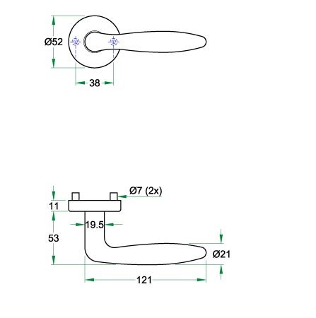 Deurkruk op rozet Cino rvs mat