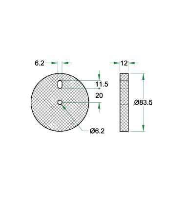 Deurstop verhoger 12 mm rubber zwart