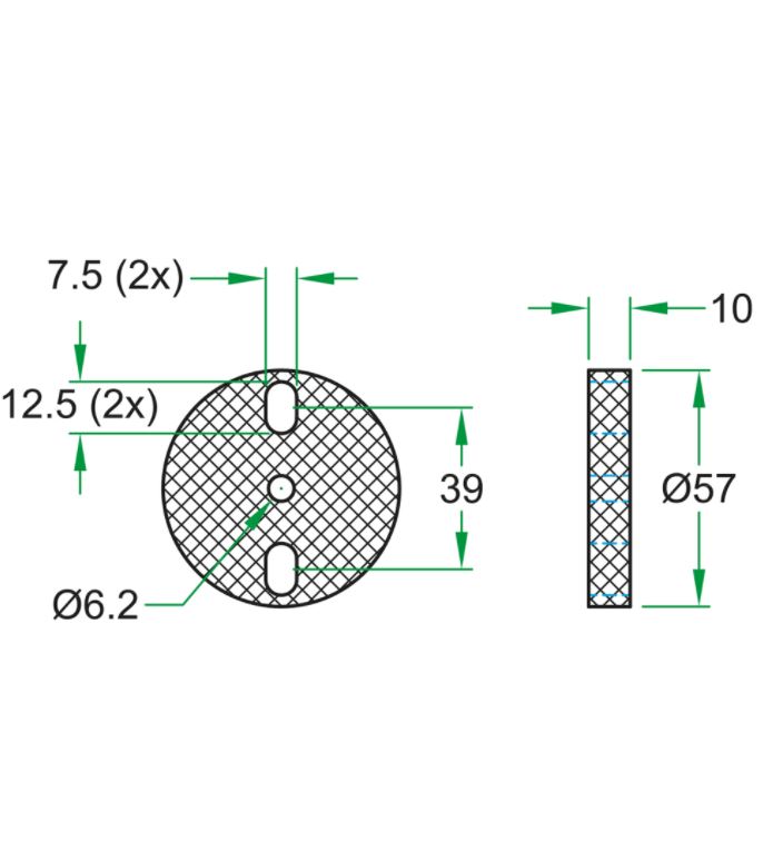 Deurstop verhoger 10 mm rubber zwart