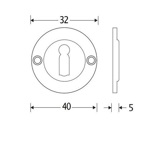 Set van twee sleutelplaatjes Chemin de Fer 40mm BB messing antiek