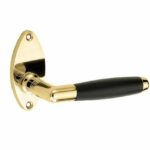 Deurkruk op rozet Ton ebben/elips messing ongelakt